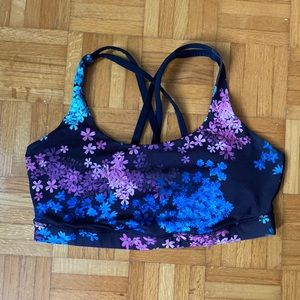 Charcoal and floral print Lululemon sports bra size 12